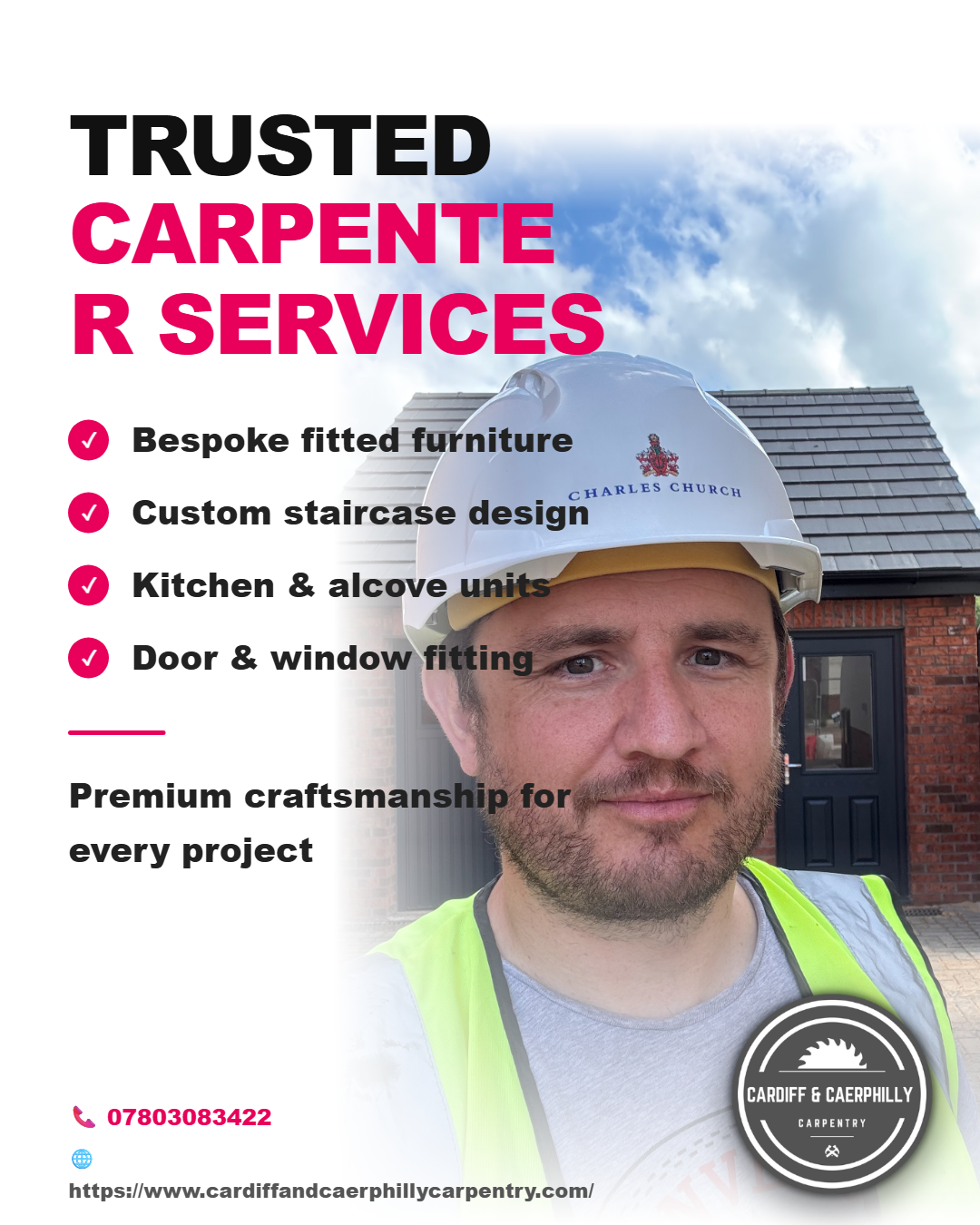 Promotional social media post for carpentry