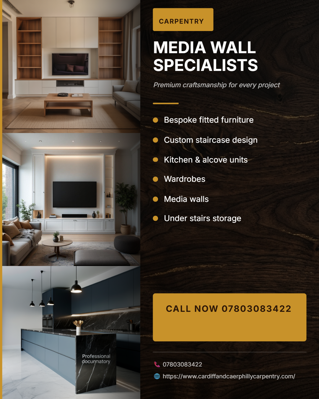 Promotional social media post for carpentry