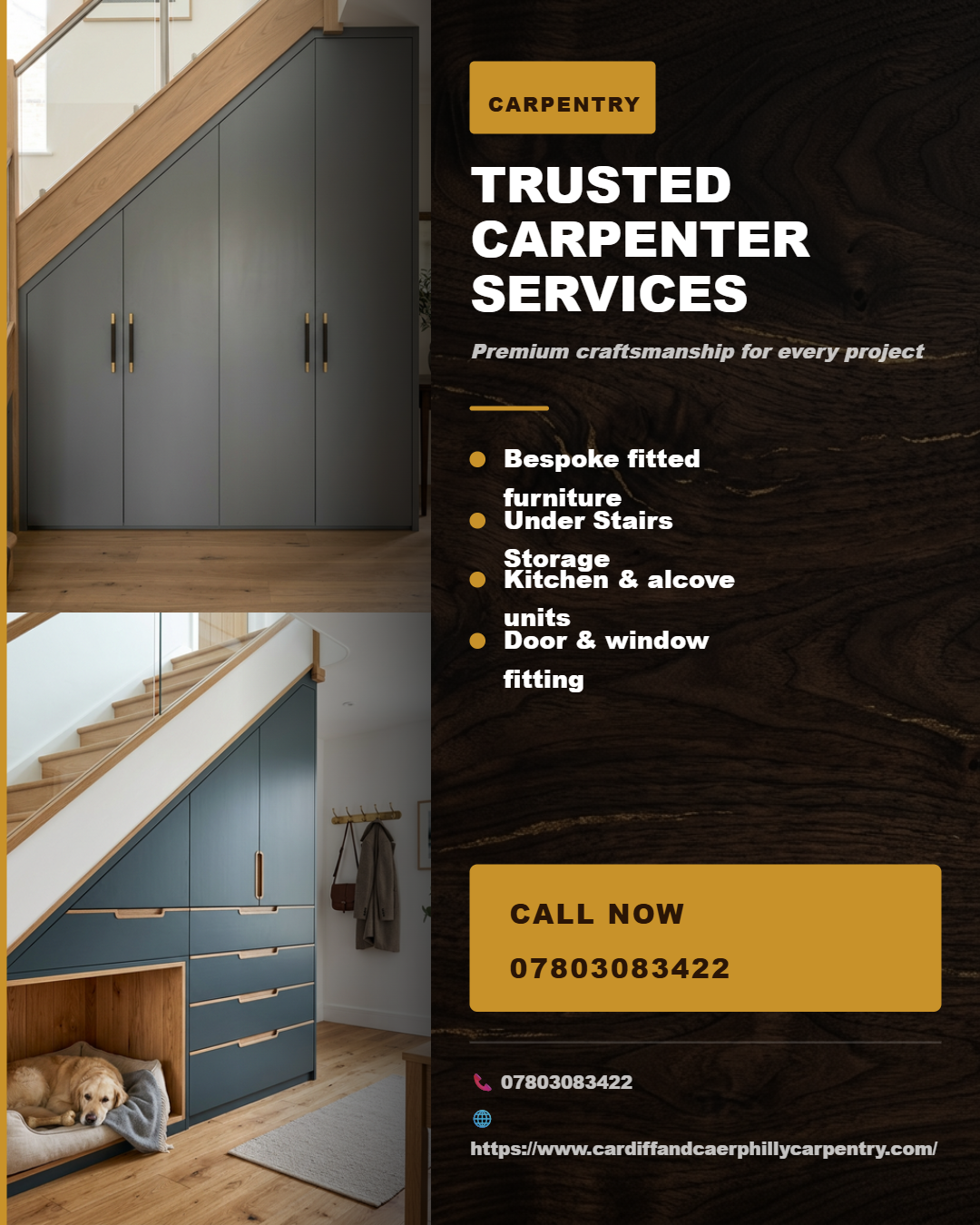 Promotional social media post for carpentry