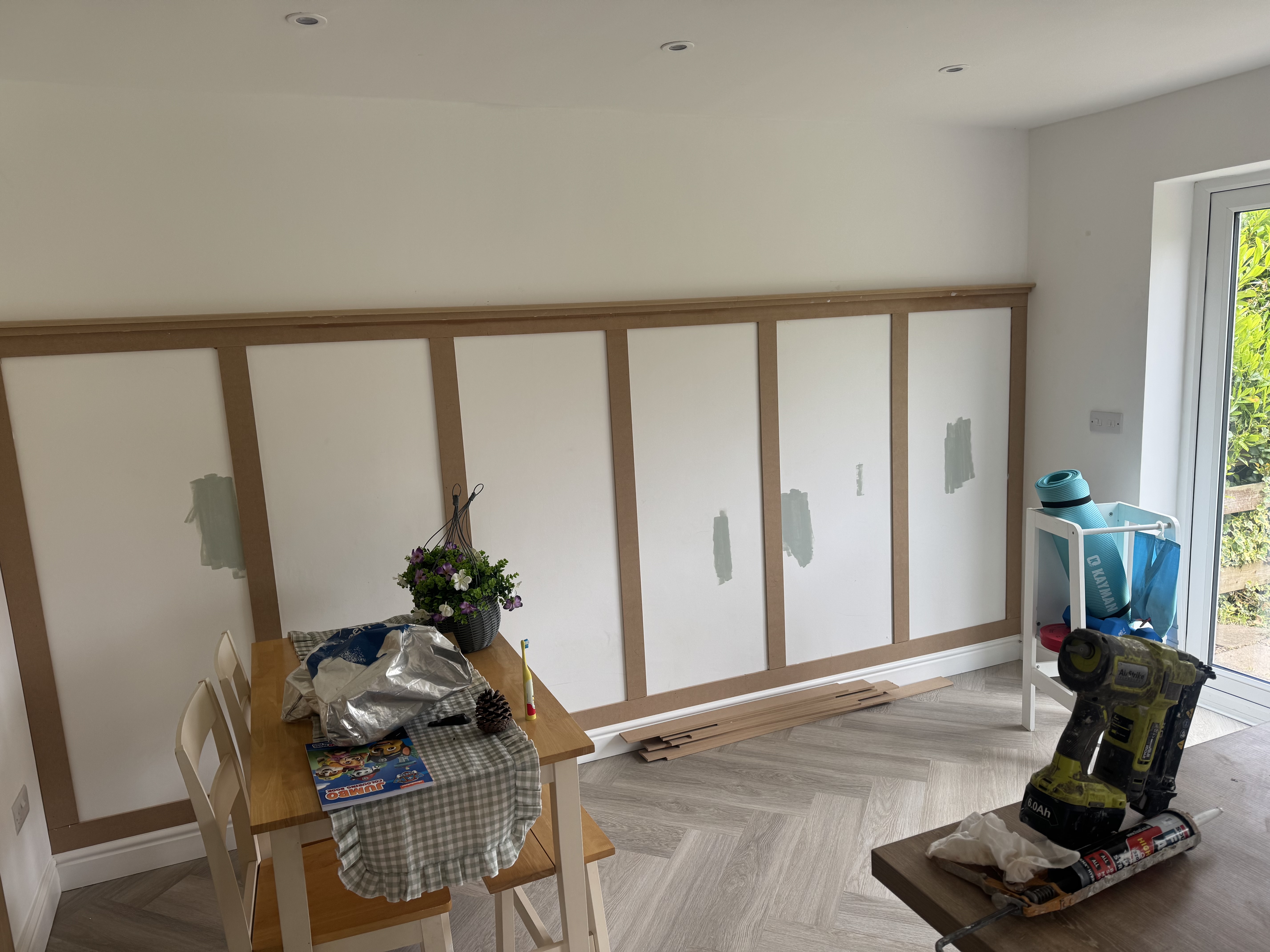 wall panelling being fitted in Radyr Cardiff.
We are doing multiple rooms and will be painted by one of our professional painters